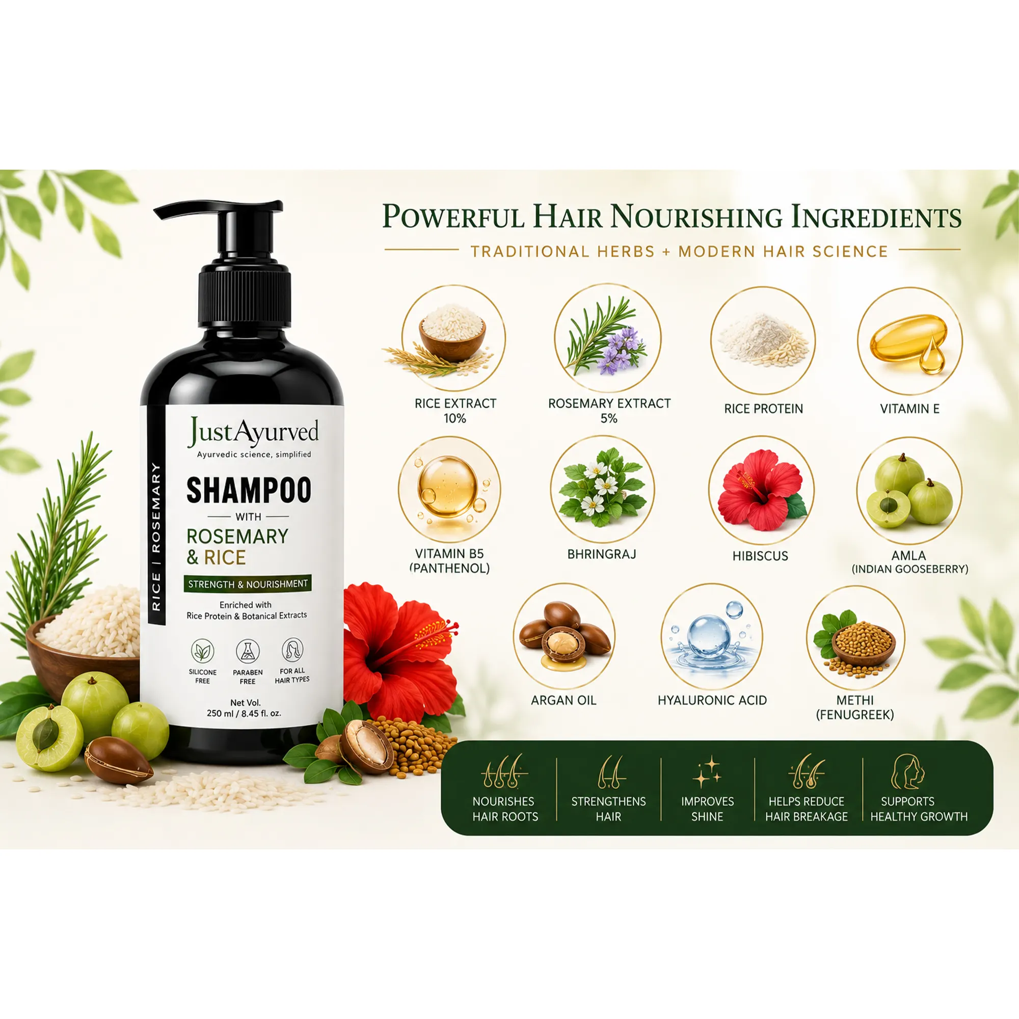 Hair Shampoo with Rosemary & Rice
