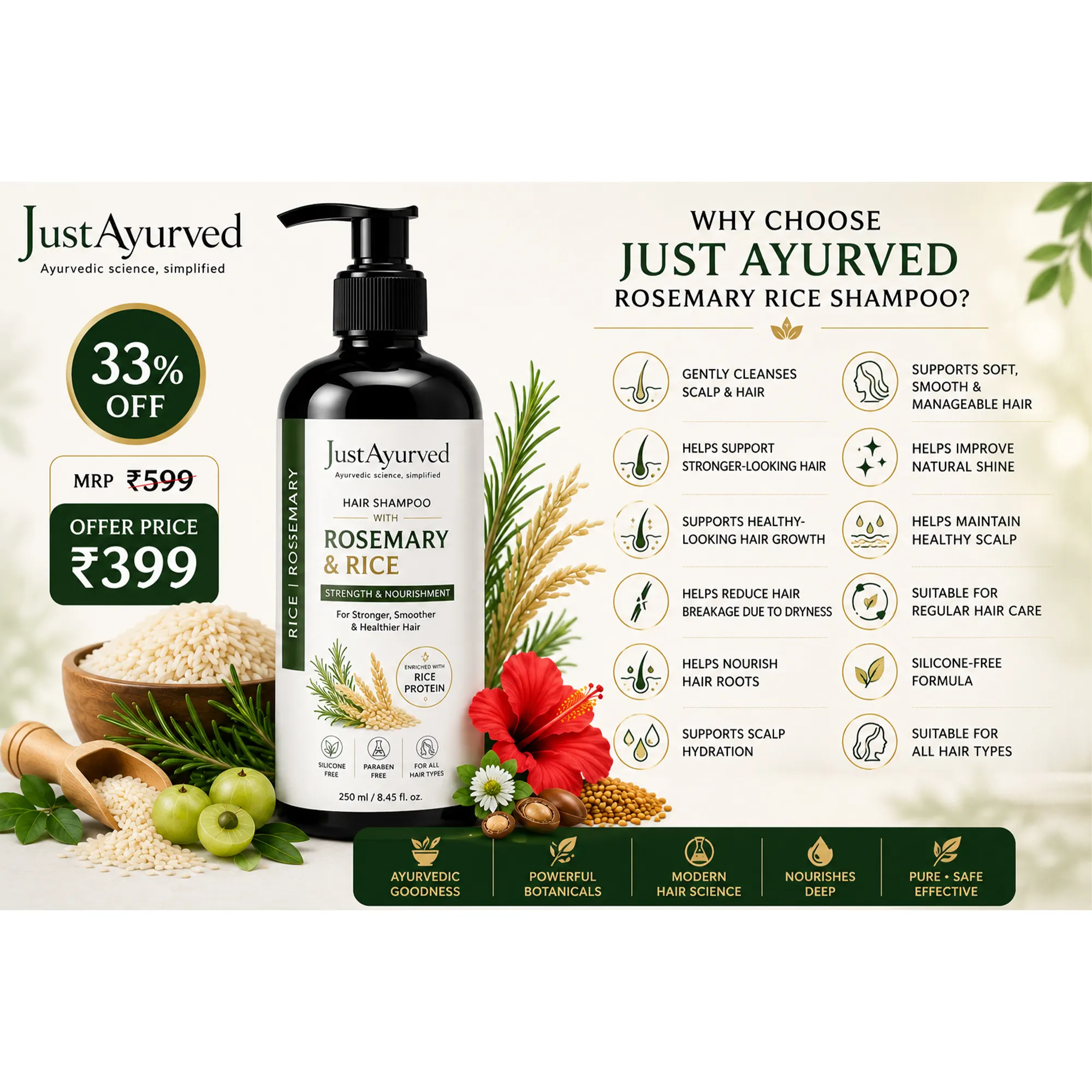 Hair Shampoo with Rosemary & Rice